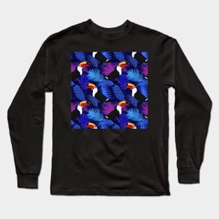 Tropical Bright Pattern with Toucans Long Sleeve T-Shirt